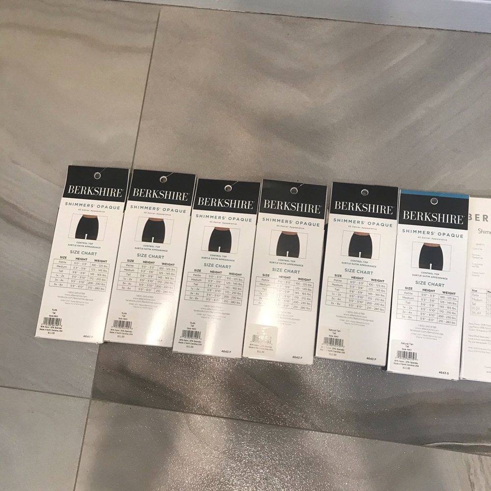 NWT BERKSHIRE 👠shimmer opaque 7 pair Tall Tights - Picture 4 of 7